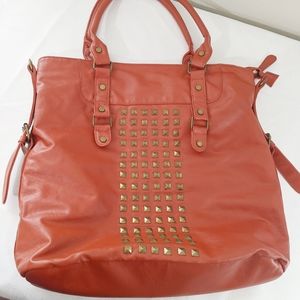 Under one sky orange purse with stud details